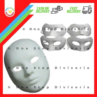 [Safe Packaging + BOX] DIY Plain White Paper Halloween Canvas Painting Jabbawockeez Half Whole Mask