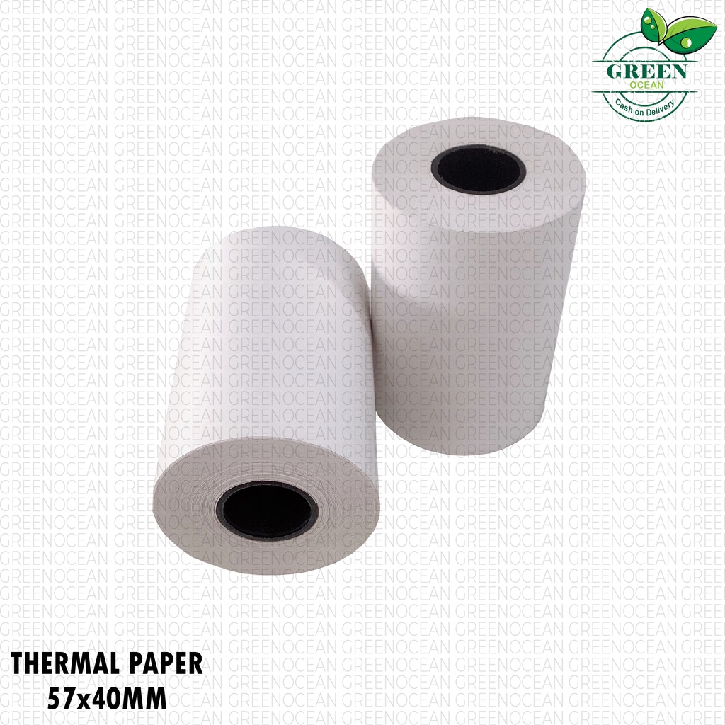 Thermal Paper 57x40 POS Receipts Thermal Printer Available GREEN