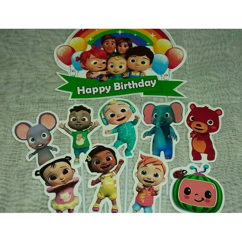 Cocomelon cake topper ( 10 pcs.) per pack | Shopee Philippines