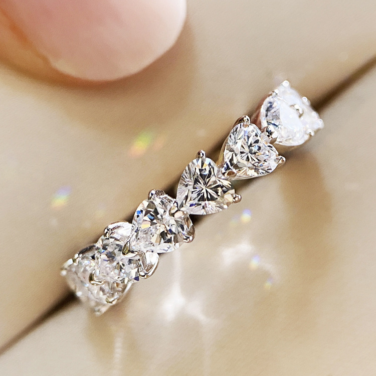 American Imported D-Color Diamond Ring Female Ins Fashion Normcore ...