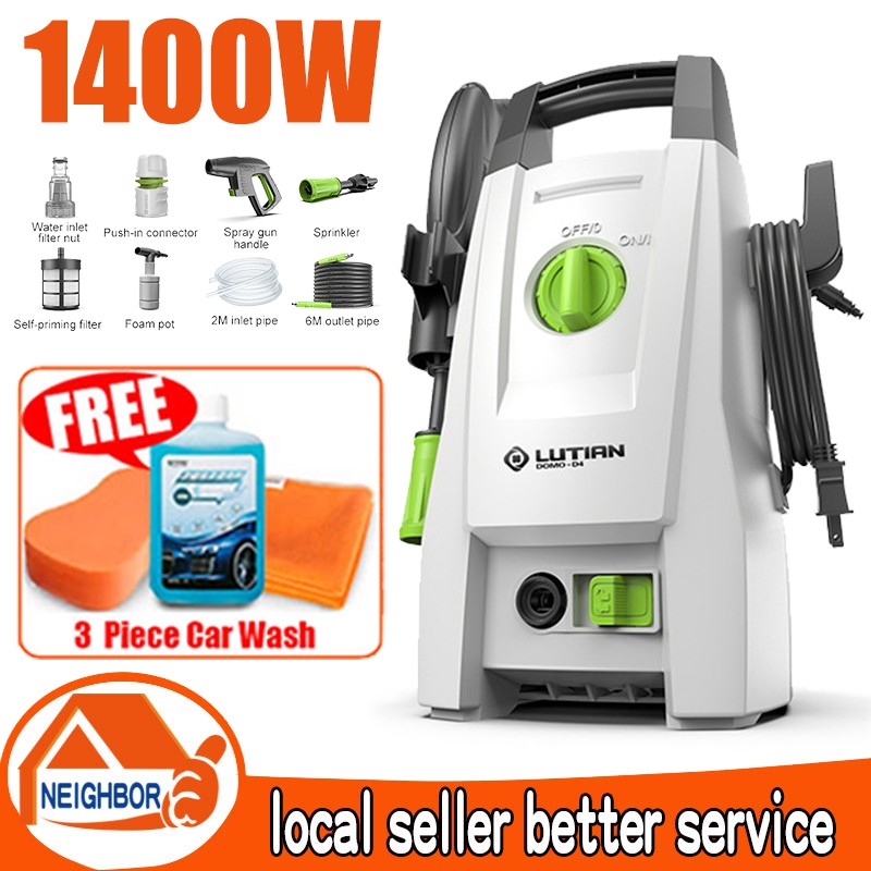 【In Stock】Portable High Pressure Washer 1200W Super Power Cleaner Water Jet Sprayer Car Washer