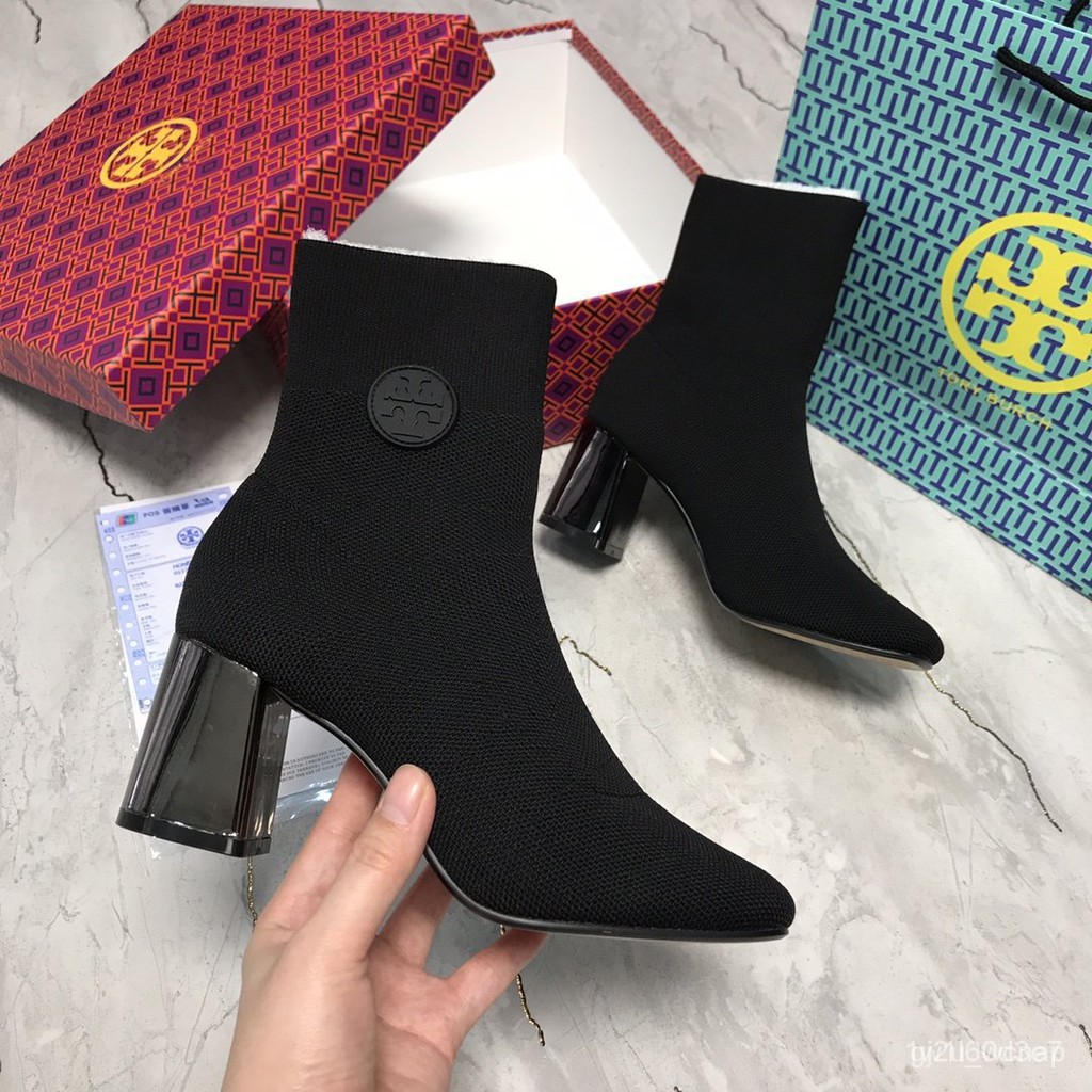 TB tory burch Boots boots Ankle Boots Chunky-Heel Boots Women's Am7i&*&*  YFap | Shopee Philippines