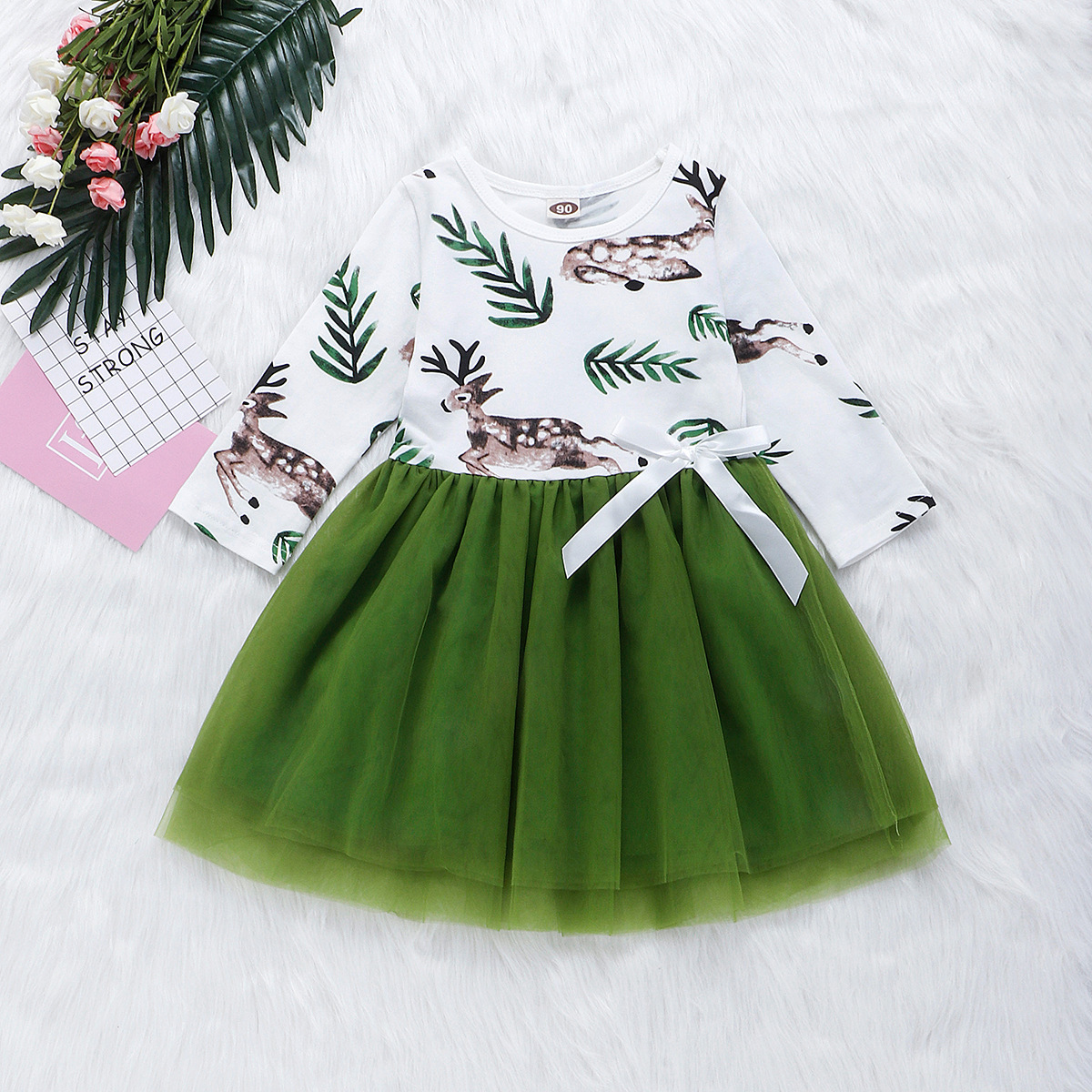 newborn green dress