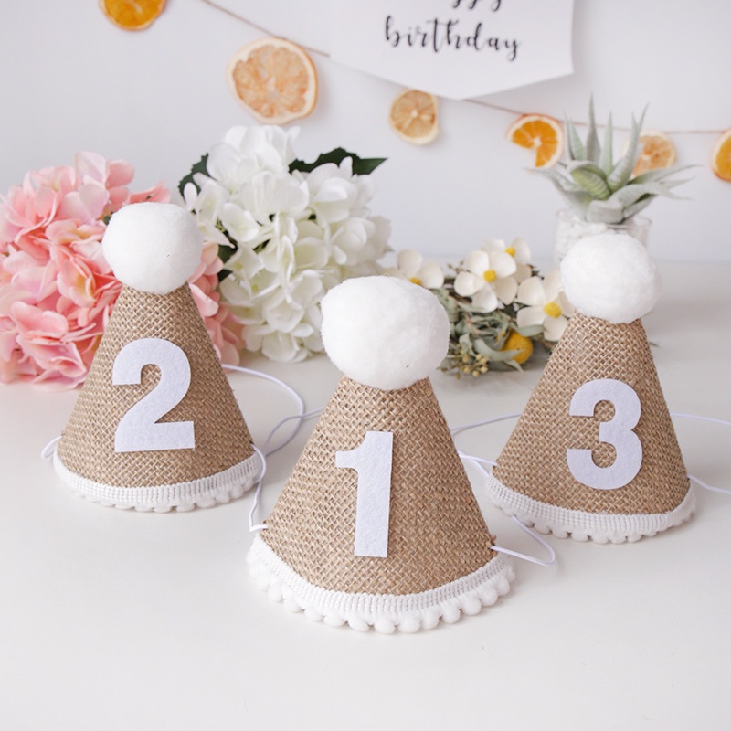 ins Burlap First Birthday Hat 1st Birthday Party Hat 1th 2th 3th Years