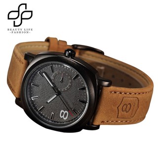【ONLYToday Price】Men's  Faux Leather Strap Sport  Quartz Analog Wrist Watch