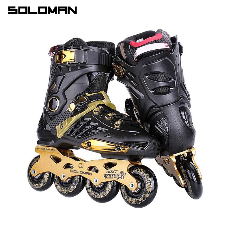 SOLOMAN Adult Inline Skates Skates (Black And White)Roller Skates