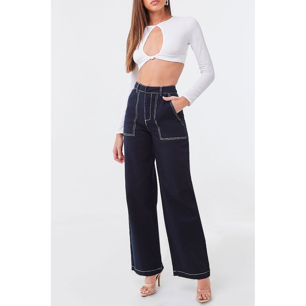 forever 21 wide leg denim pants