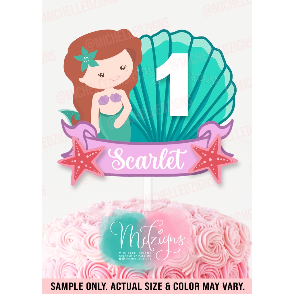 2d-mermaid-cake-topper-made-of-cardstock-special-paper-shopee-philippines