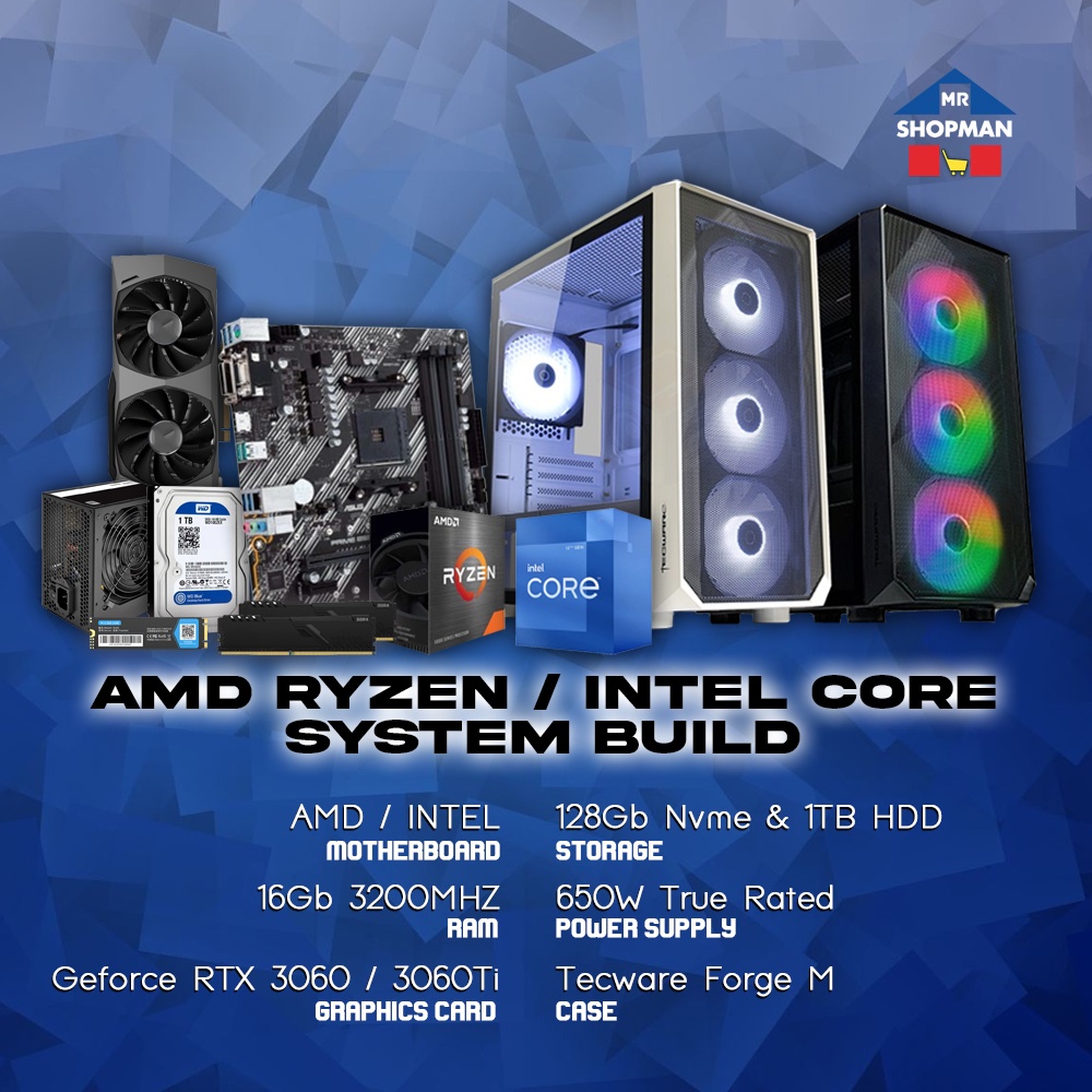 AMD Ryzen 5000 Series/ Intel Core w/ RTX 3060 / 3060Ti Desktop Computer ...