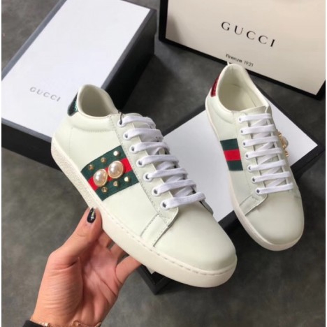 gucci ace studded leather sneaker