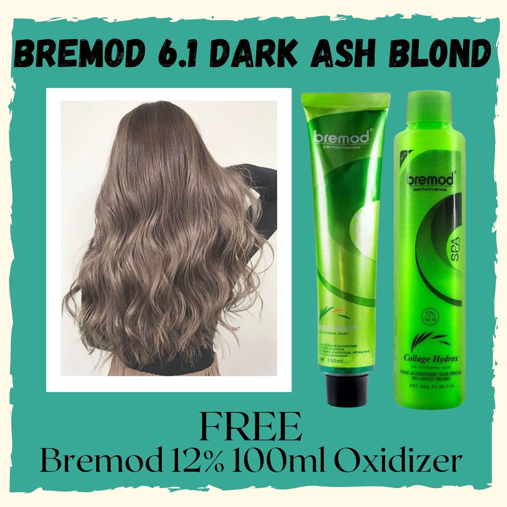 Lucena Hair Supplies Bremod  Dark Ash Blond + Bremod 12% 100ml Oxidizer  FREE | Shopee Philippines