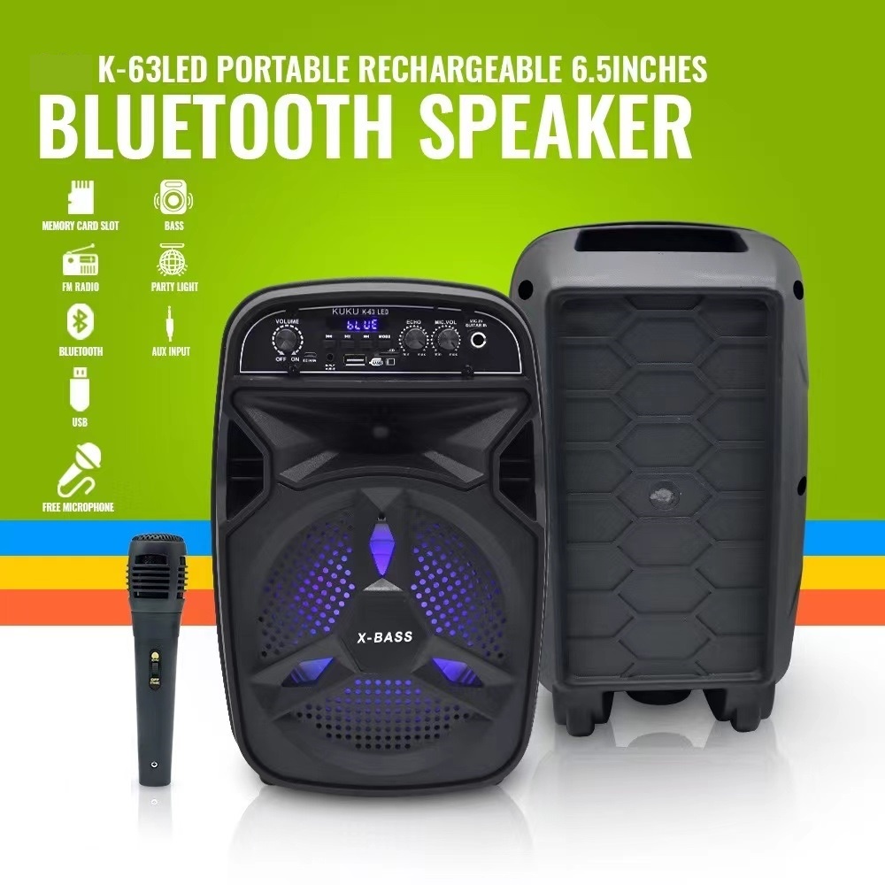 KUKU k-63 Karaoke Portable Wireless Bluetooth Speaker With free Mic |  Shopee Philippines