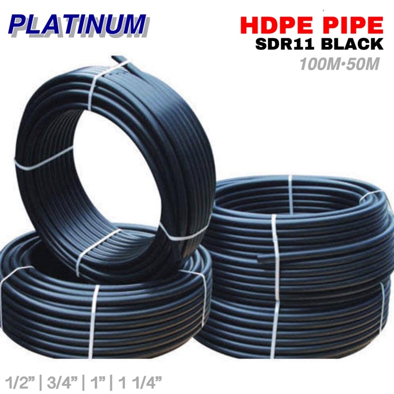 100 Mtrs SDR11 HDPE Black Pipe Waterline & Farm Garden Irrigation Hose Sold Per Roll