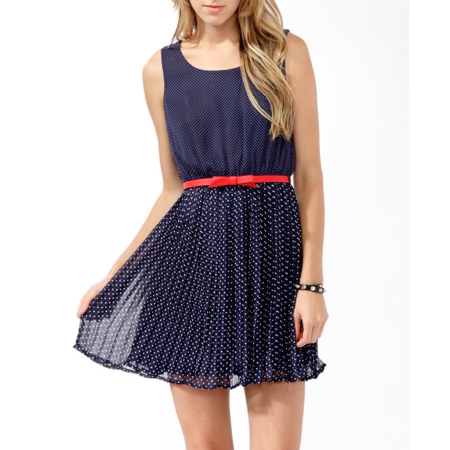 blue polka dot dress