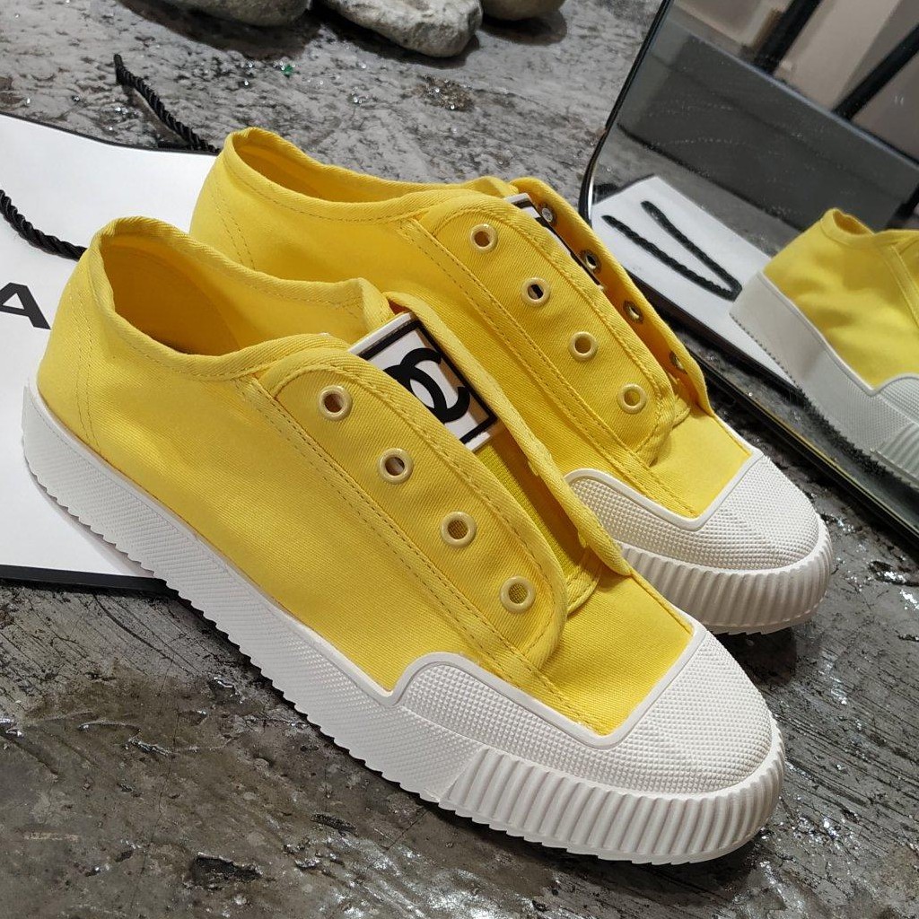 chanel sneakers yellow