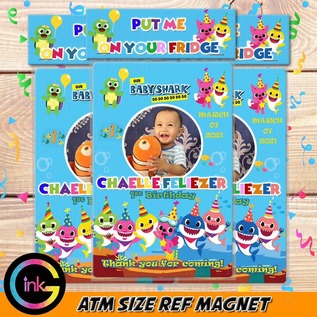 Baby Shark Theme Photo Ref Magnet Souvenir with FREE TAG! | Shopee ...