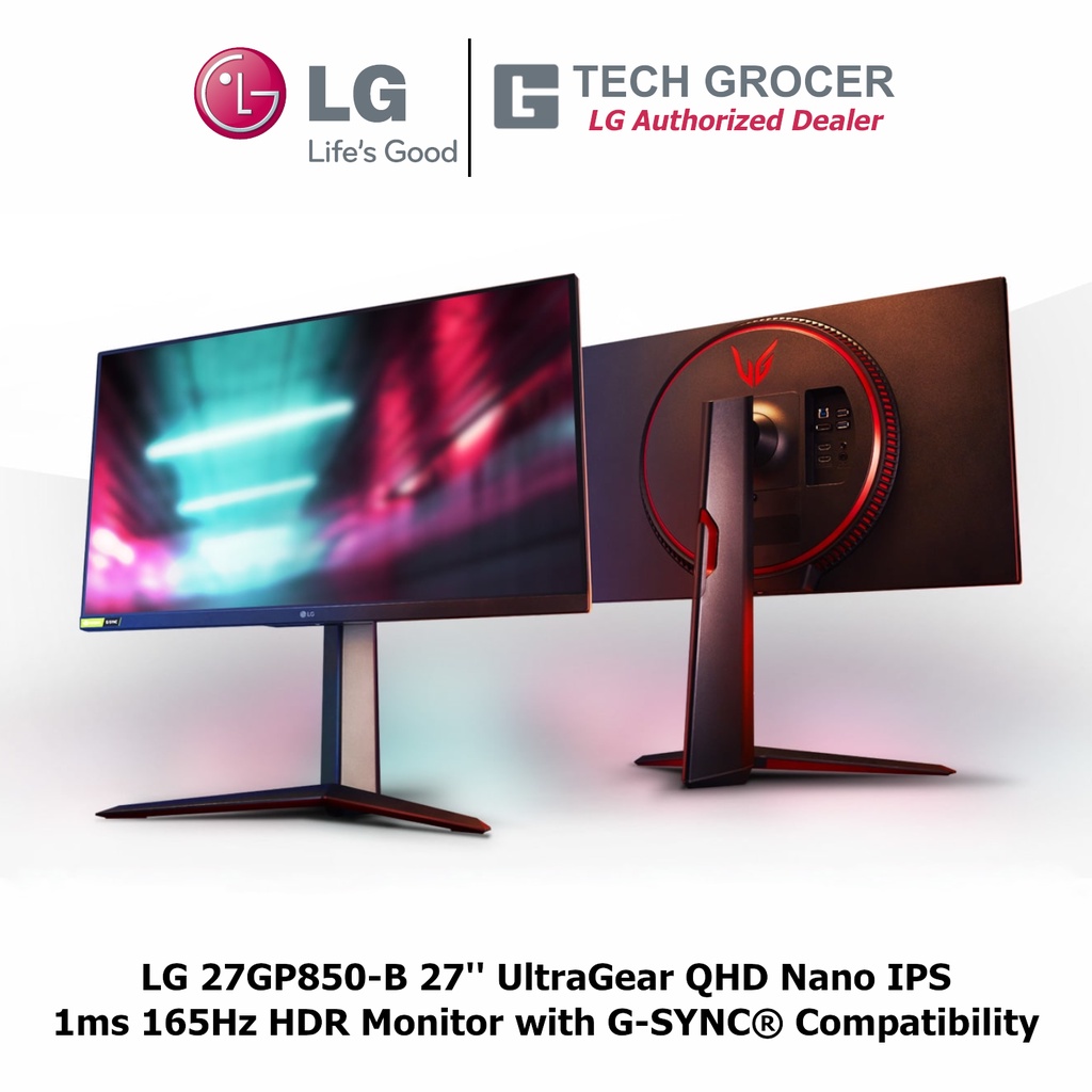 LG 27GP850B Ultragear Gaming Monitor 27” QHD (2560 x 1440) Nano IPS