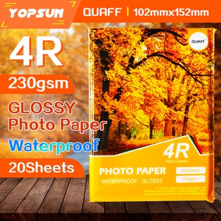 Quaff Photo Paper Glossy 180 & 230gsm 20Sheets A4 / 5R / 4R / 3R #7