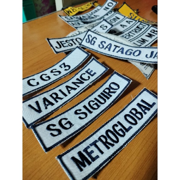 SECURITY GUARD NAME CLOTH@AGENCY NAME CLOTH ( EMBROIDERED)