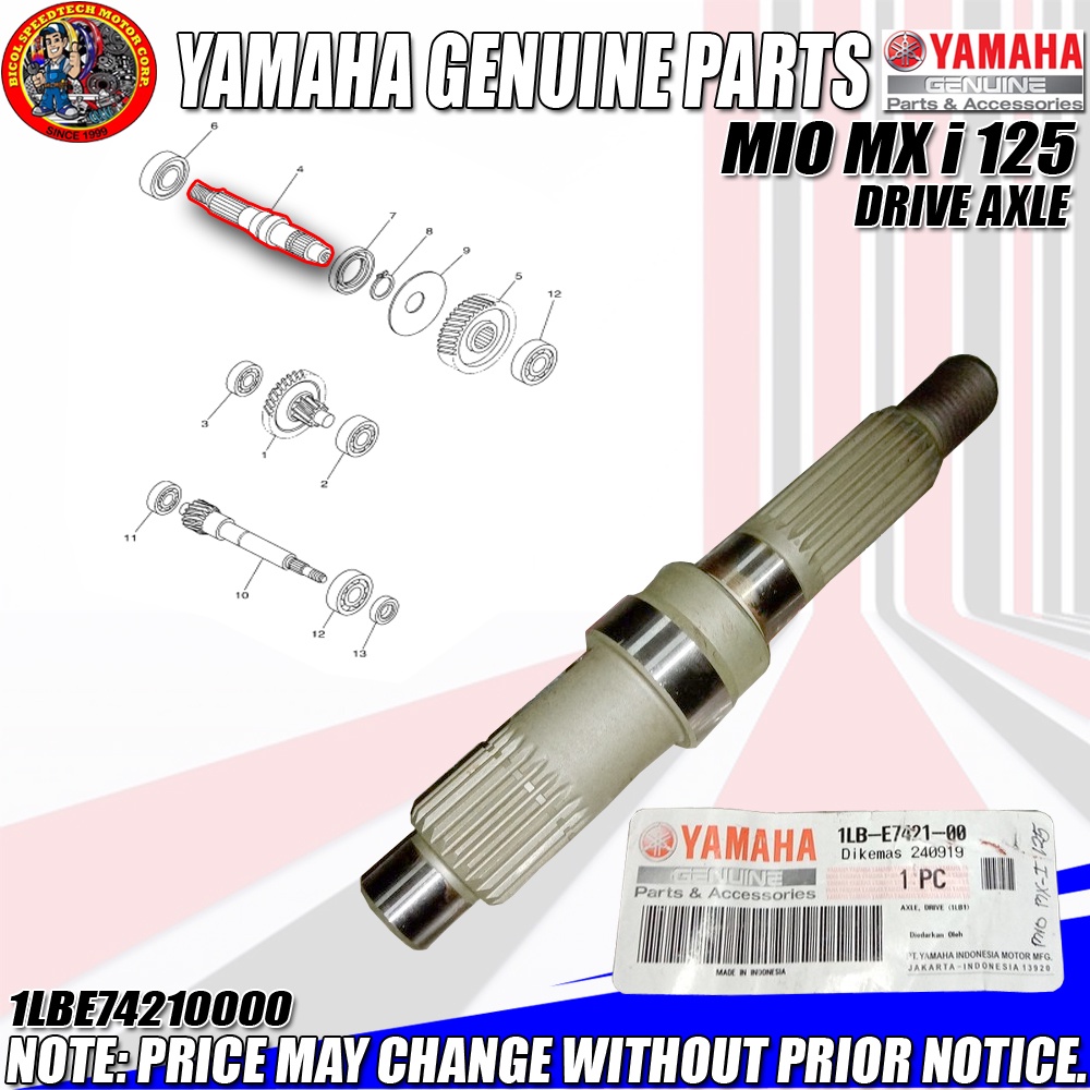 MIO MXI 125 AXLE DRIVE (GENUINE 1LBE74210000) Shopee Philippines