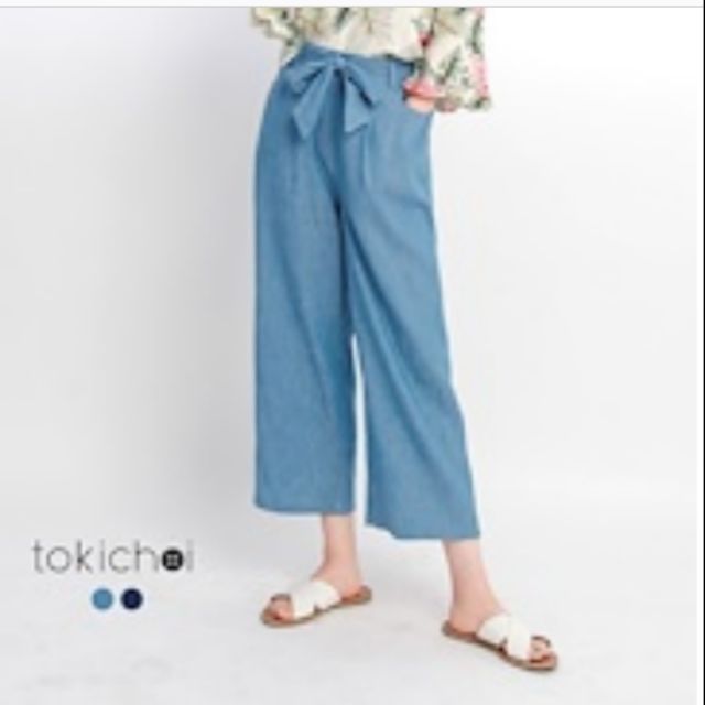 denim culotte pants