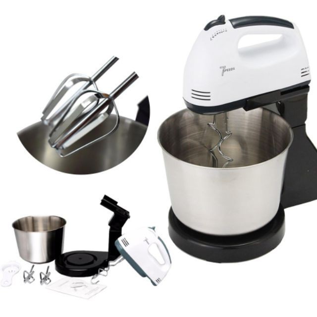 NT Hand Mixer 7 Speed Electric Mixer with Stand and Stainless Bowl