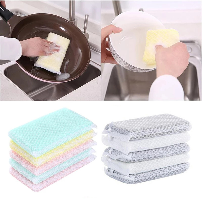 5Pcs/set Cleaning Sponge With Net/Easy To Foam High Density Sponge ...