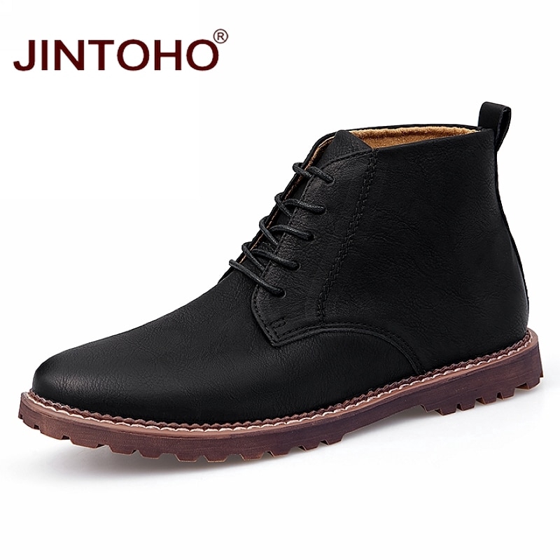 Genuine Leather Men Winter Shoes Fashion Men Winter Boots Mens Ankle Boots Leather Male Boots