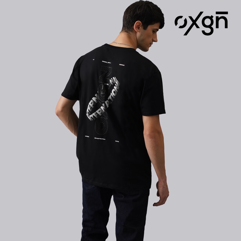 OXGN International Easy Fit Graphic TShirt With Backprint For Men