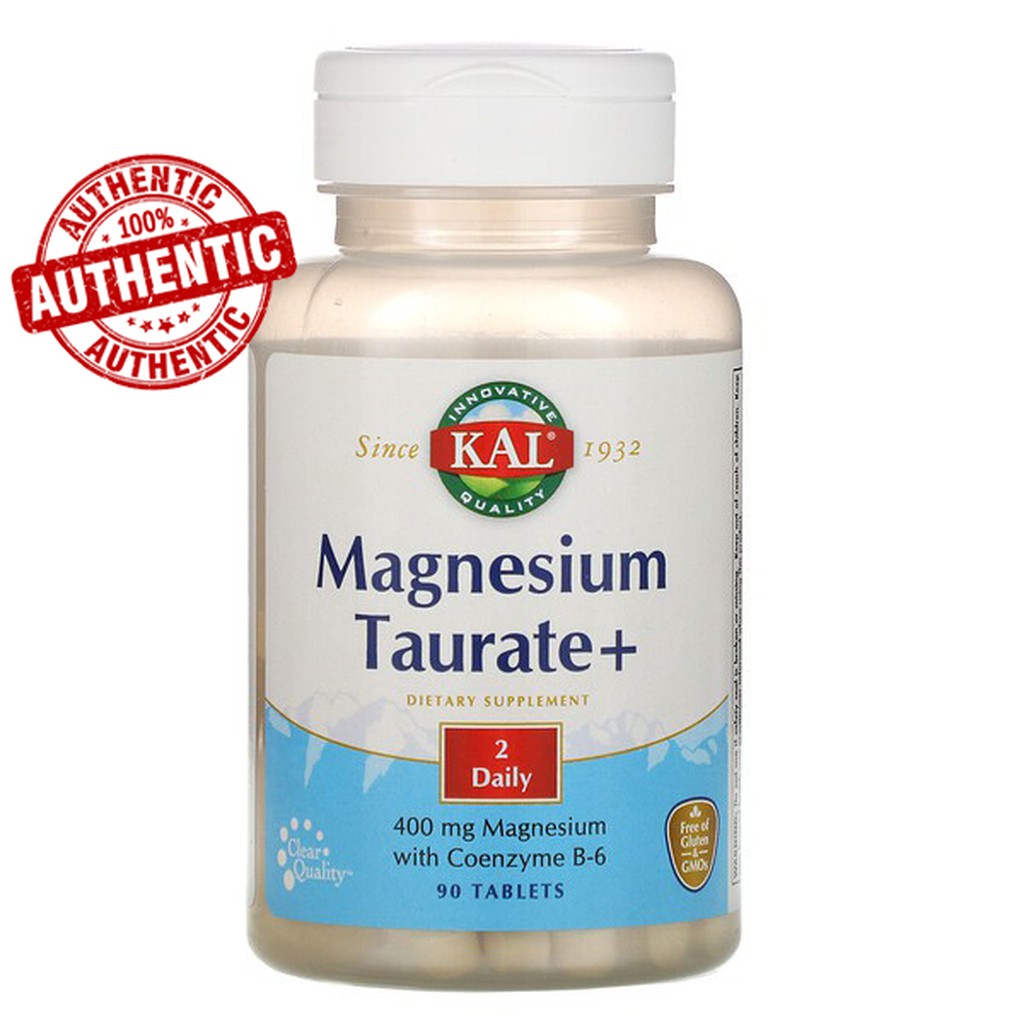 KAL, Magnesium Taurate+, 400 mg, 90 Tablets Shopee Philippines