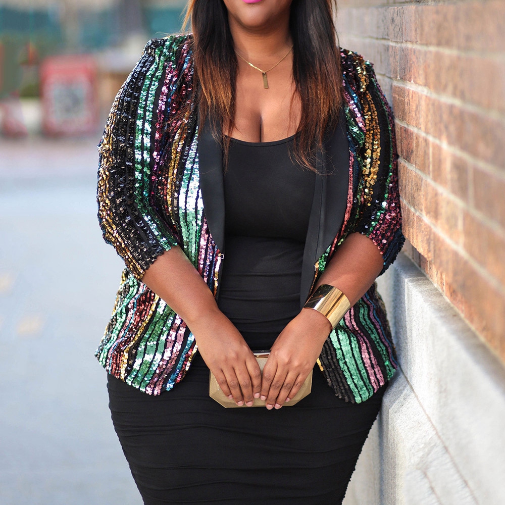 plus size multi colored sequin dress