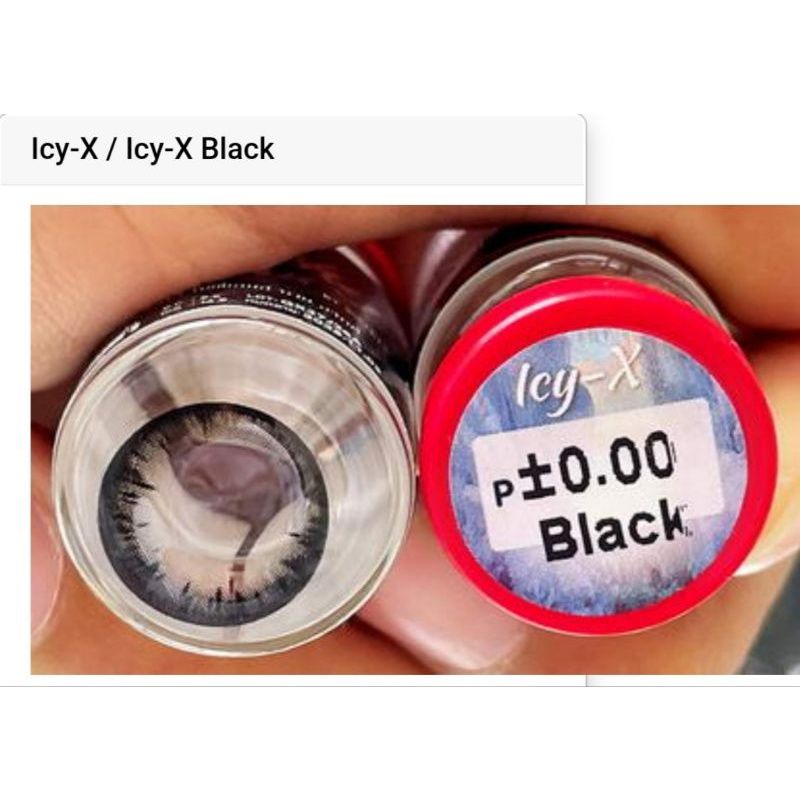 Big eye Contact Lenses Icy-x/Cherry Pattern Pithcy Lens Brand Eyes Available In Black Value (-0.50) To (-600).