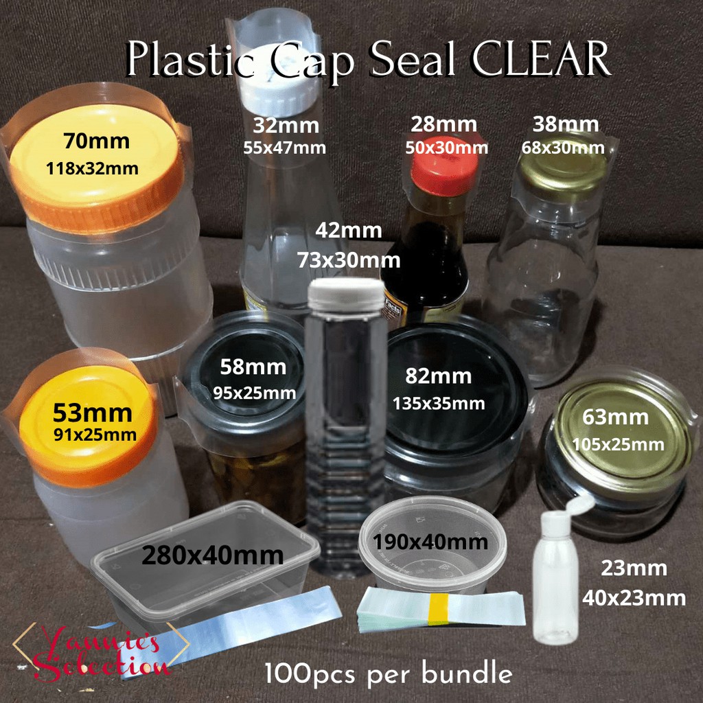 Shrinkable Plastic Cap Seal Clear Sold by 100pcs per bundle Shopee