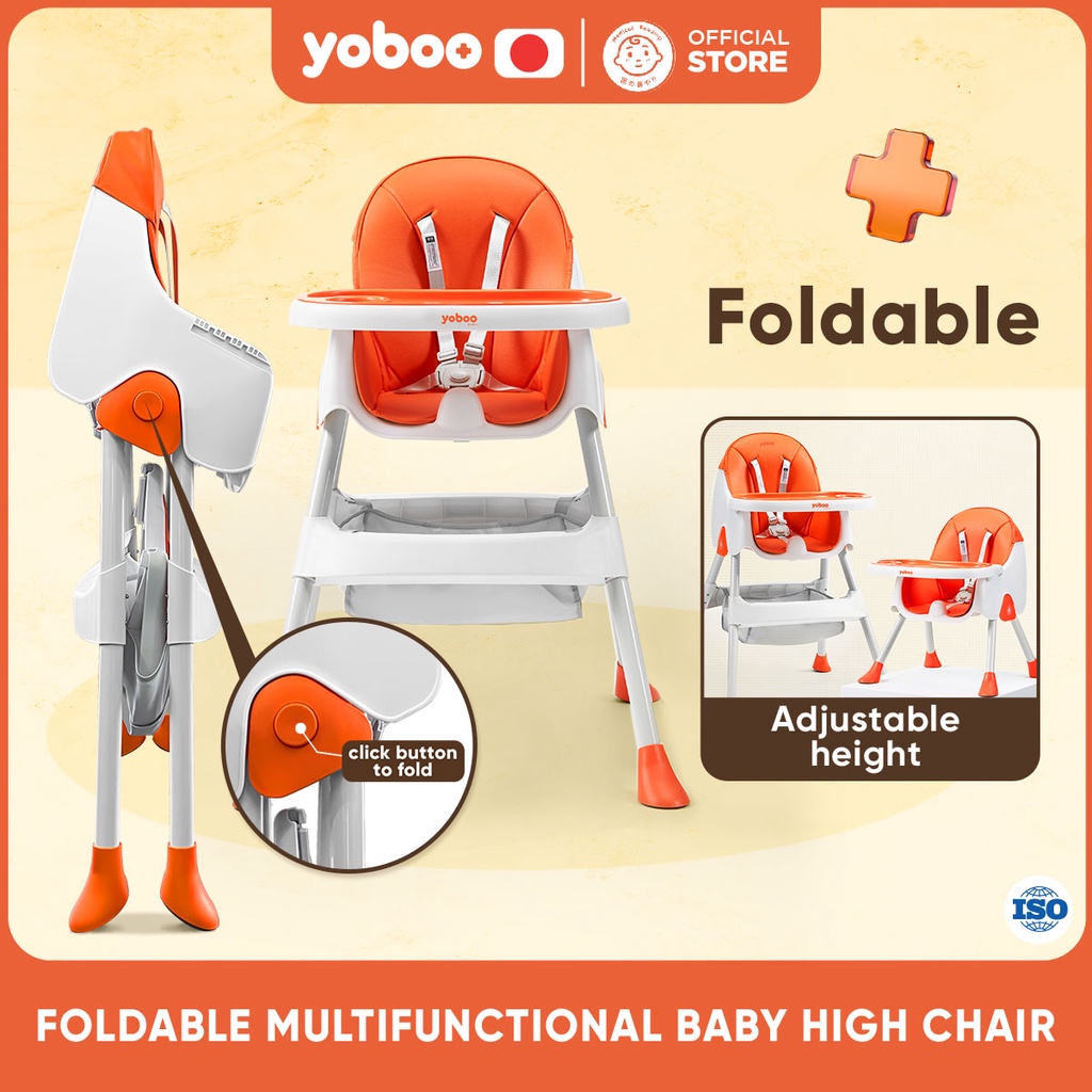 Yoboo Foldable Multifunctional Baby High Chair Clean Easily Adjustable Height Shopee Philippines