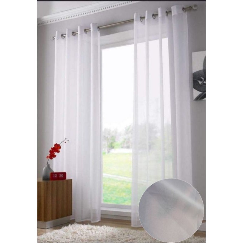 Sheer White Curtain Panels With Grommet, Long White Curtains