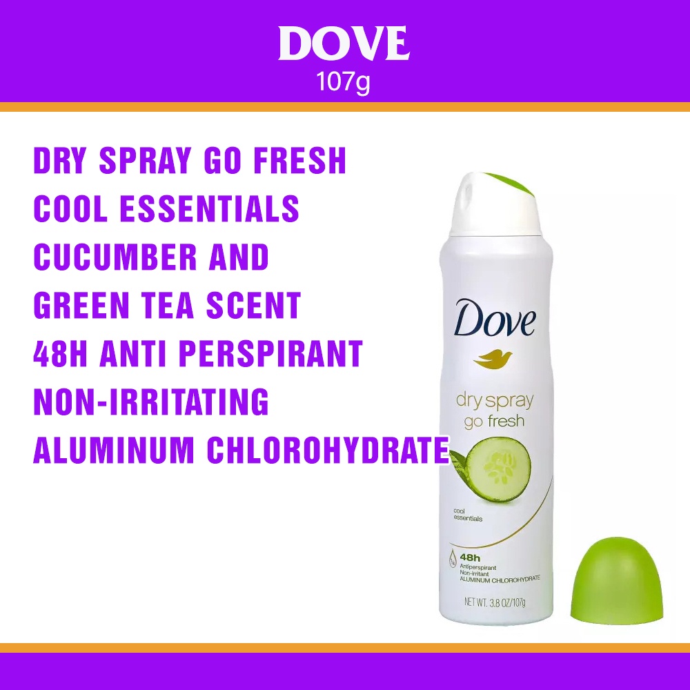 Dove Dry Spray Go Fresh Cool Essentials Cucumber and Green Tea Scent 107 g Shopee Philippines