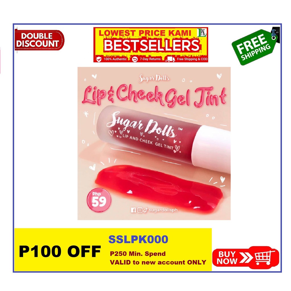 Original Sugar Dolls Lip & Cheek Gel Tint Berry Macaroon Shopee Philippines