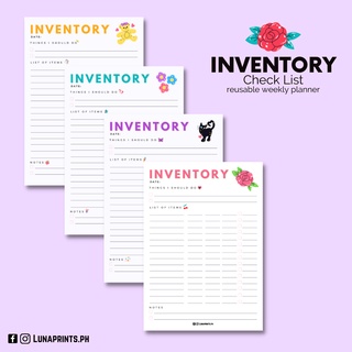 Reusable Aesthetic Inventory Desk Check List A4 size (Laminated ...