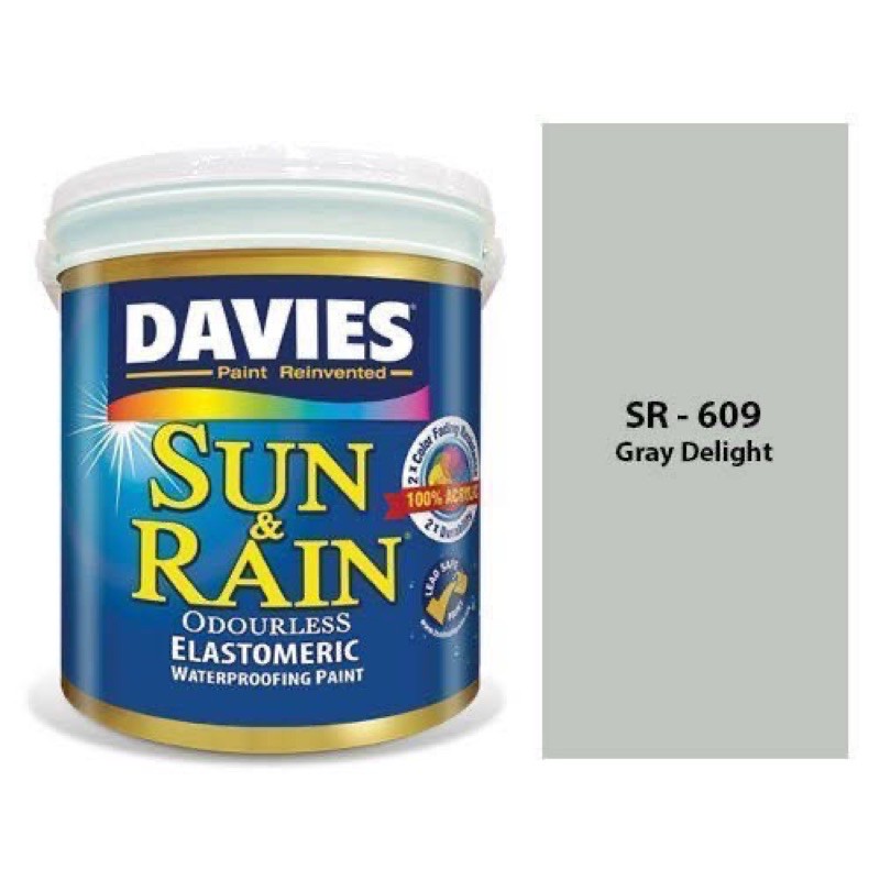 Davies Sun Rain Premium Elastomeric Paint 100 Acrylic Waterproofing Primer Less 4l Water Base Shopee Philippines