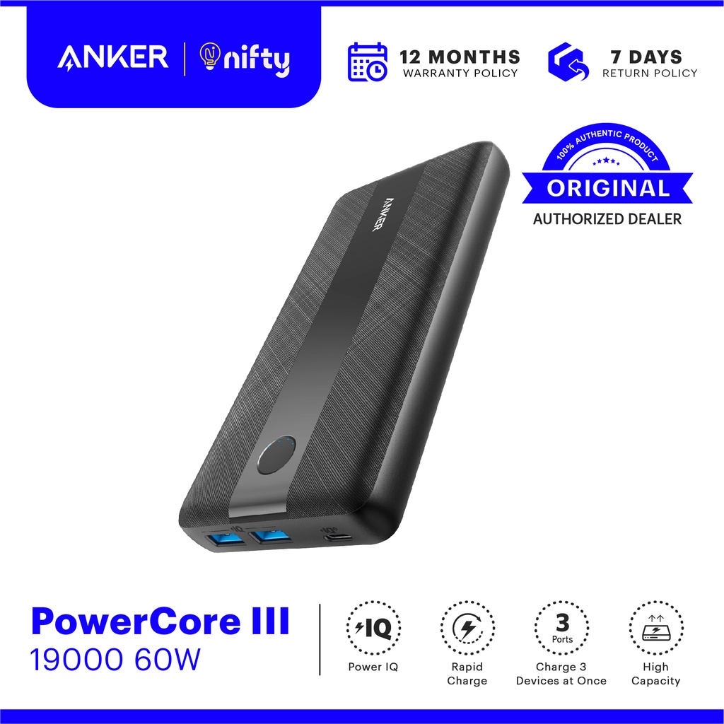 ANKER POWERCORE III ELITE 19200 60W Black USBC port Shopee Philippines