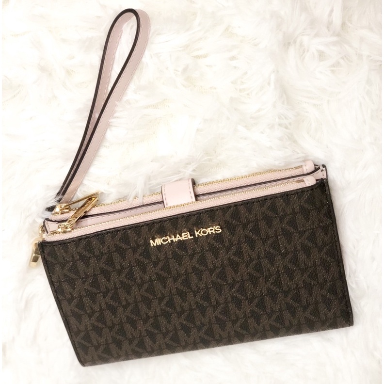 MK MICHAEL KORS JET SET TRAVEL DOUBLE ZIPPERED WALLET with PHONE HOLDER |  Shopee Philippines