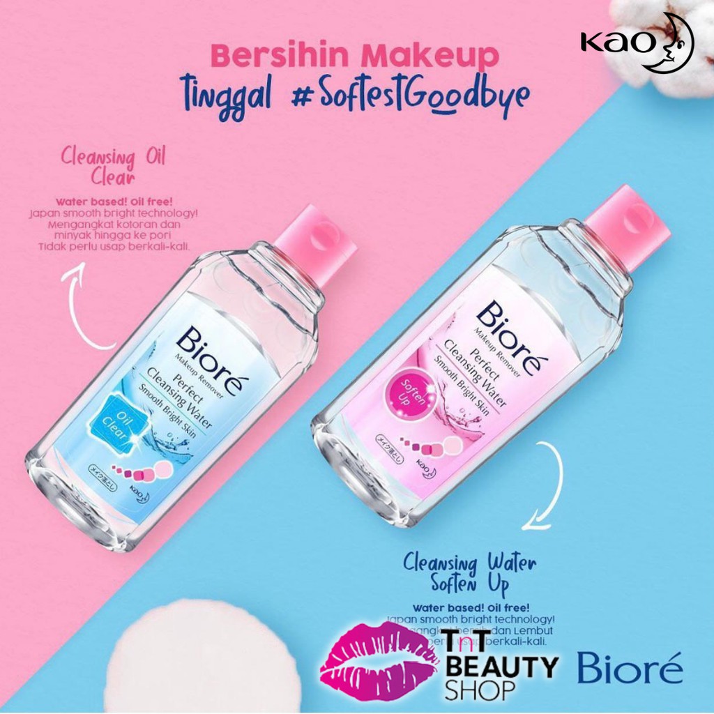Biore Makeup Remover Perfect Cleansing Water Oil Clear Cleansing Water Soften Up Micellar