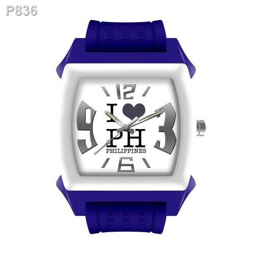【Lowest price】๑▤Unisilver TIME ”I Love PH”  Blue Rubber (Junior Size) Watch KW1088-1005