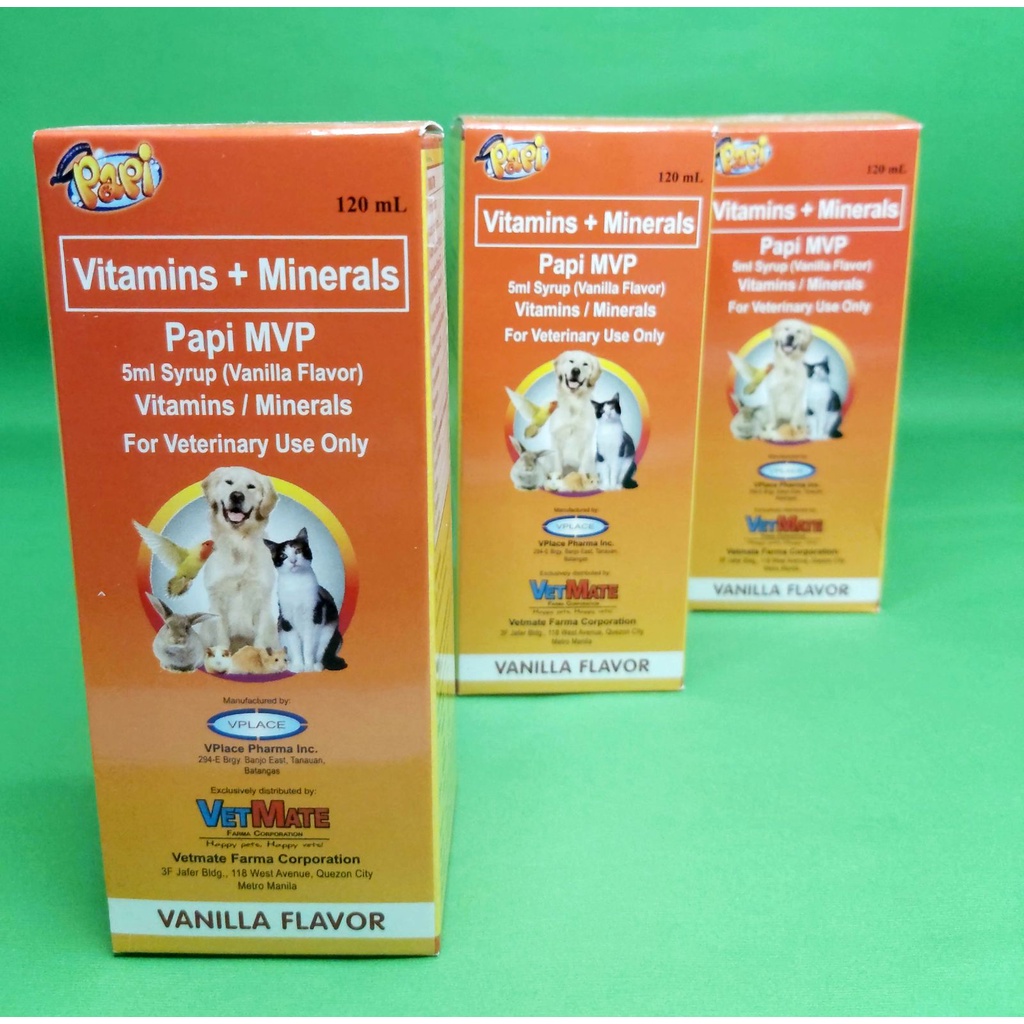 [ FC REYES AGRIVET ] 1 bottle 120ml PAPI MVP Multivitamins Food Supplement for pets / vitamins #5