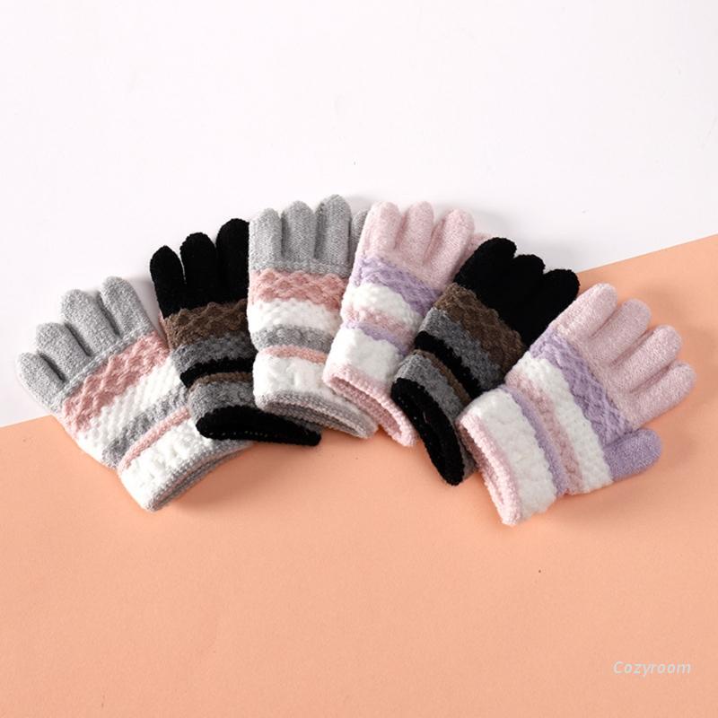 20 Pairs Toddler Unisex Kid Mittens Stretch Full Finger Gloves Winter Warm Knitted Gloves Multicolor Knit Mittens for Baby Boys and Girls Supplies 