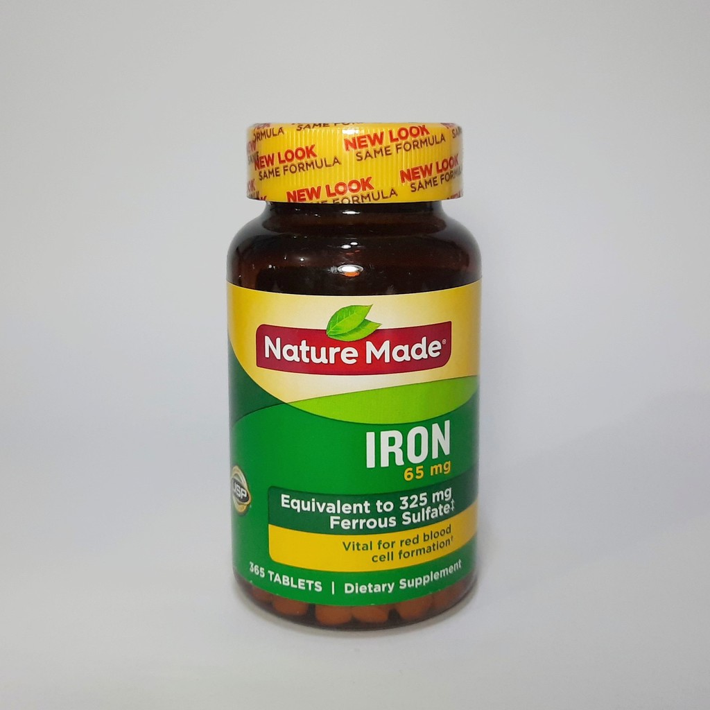 Nature Made IRON 65mg Dietary Supplement for Adults 365 Tablets