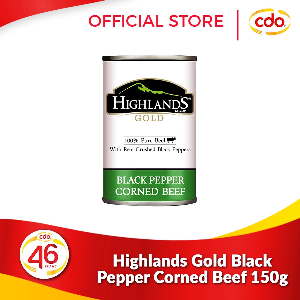 Highlands Gold Black Pepper Corned Beef 150g Shopee Philippines