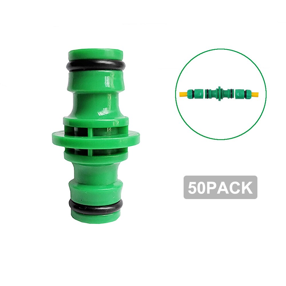 50Pcs Green Plastic Twoway Pacifier Garden Hose Connector Garden