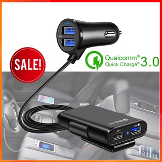 QC3.0 Quick Car Charge USB Charger + Front Back Seat Charger 4 Port Car Phone Fast Charger