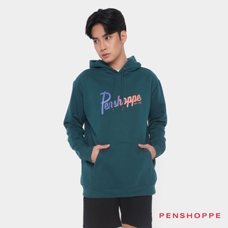 Penshoppe Relaxed Fit Hoodie With Gradient Print For Men (Teal) #2